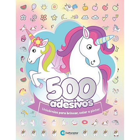 Livro Infantil Colorir Unicornios 500 Adesivos 44PGS