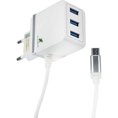 Carregador Celular de Parede Micro V8 3ENTRADAS USB 5.1A