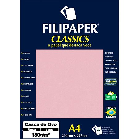Papel A4 Casca de OVO Rosa 180G.