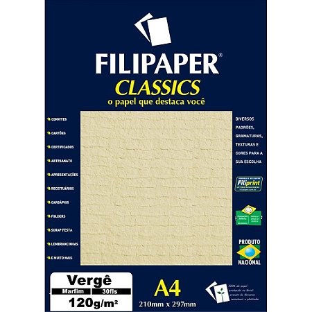 Papel A4 Verge Marfim 120G.