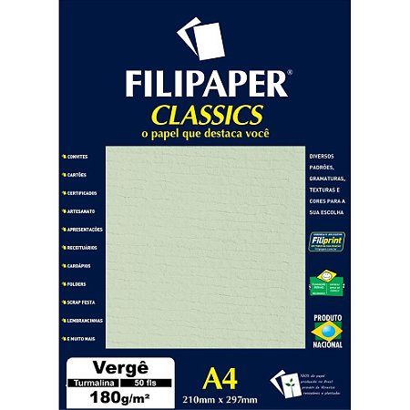 Papel A4 Verge Turmalina Verde 180G.