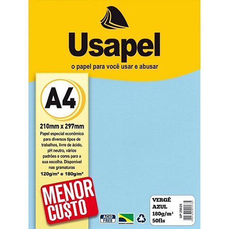 Papel A4 Verge Usapel Azul 180G.