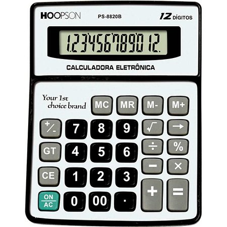 Calculadora de Mesa 12DIGITOS Pilha AAA Cinza