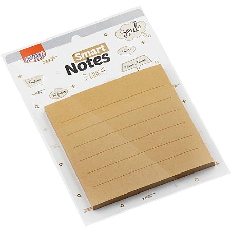 Bloco de Recado Autoadesivo SMART Notes KRAFT Pautada 50FL