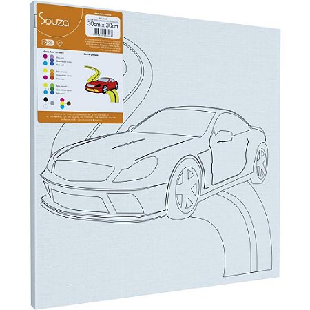 Tela para Pintura Riscada 30X30CM. Carro 2 VM.