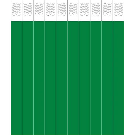 Pulseira Identificacao Laser PRO Verde Bandeira PCTE C/50 Tecnomidia