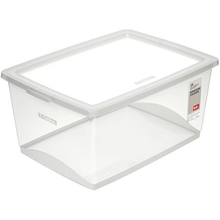 Caixa Plastica Multiuso Cristal 60L 63X41X30,5CM C/TRA