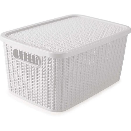 Caixa Plastica Multiuso Trama BOX Branca 8L