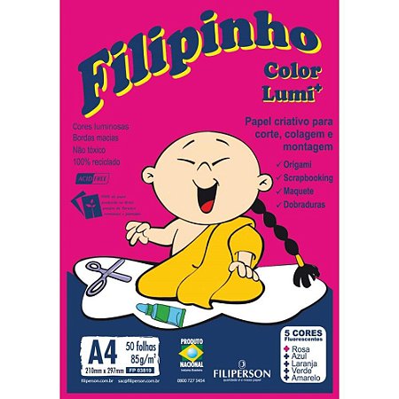 Bloco para Educacao Artistica Filipinho Lumi 85GRS. 5 Cores