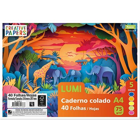 Bloco para Educacao Artistica Creative Papers Lumi 75G. 40F.