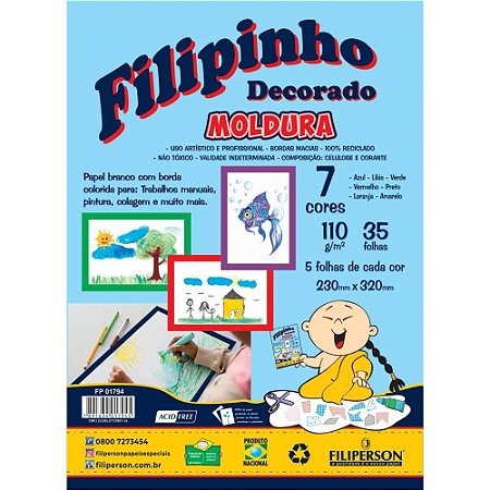 Bloco para Educacao Artistica Moldura 7 Cores A4 120G 35F