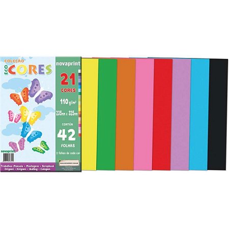 Bloco para Educacao Artistica 21 CORES.110G.42F.235X325MM