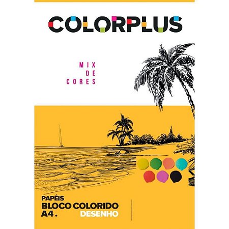 Bloco para Educacao Artistica Color PLUS A4 120G.7CORES 35F