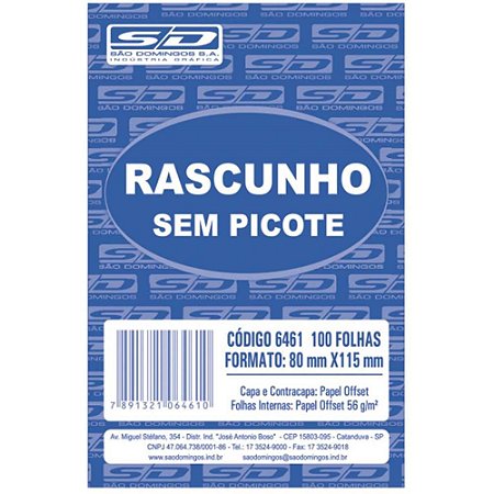 Bloco para Rascunho sem Picote 80X115 100FLS.