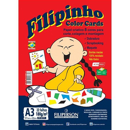 Bloco para Educacao Artistica Filipinho A3 8COR. 180G. 32FL.