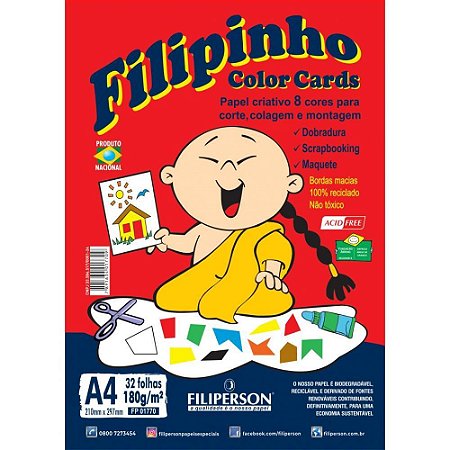 Bloco para Educacao Artistica Filipinho A4 8COR. 180G. 32FL.