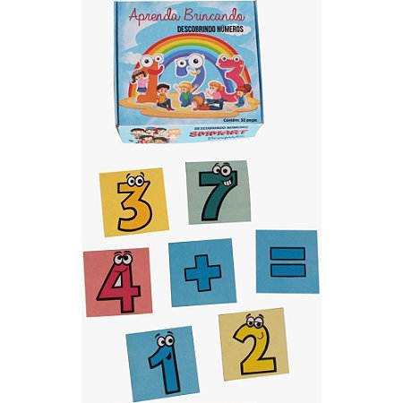 Jogo da Memoria em Madeira Numeros 32 Pecas