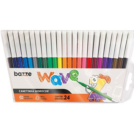 Caneta Hidrografica Bazze Wave 24 Cores