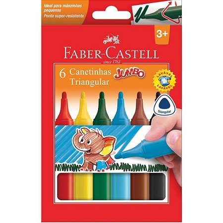 Caneta Hidrografica Jumbo Triangular 6 Cores