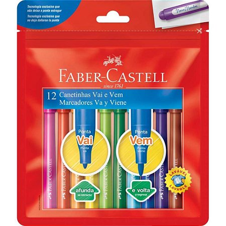 Caneta Hidrografica Vai e VEM 12 Cores