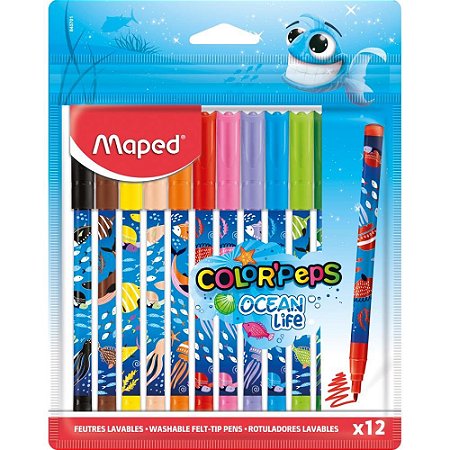 Caneta Hidrografica Color PEPS Ocean DEC.C/12CORES