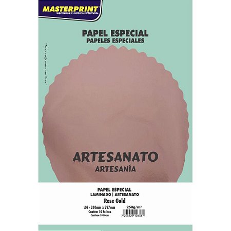 Papel Laminado Rose GOLD A4 250G.