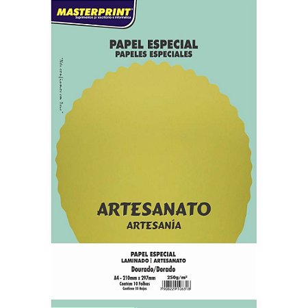 Papel Laminado Ouro A4 250G