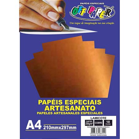 Papel Laminado Lamicote A4 250G Cobre