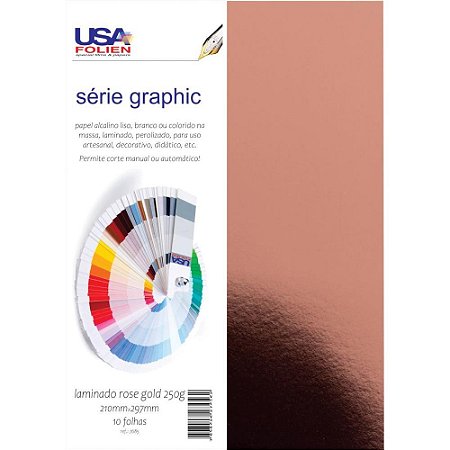 Papel Laminado Rose GOLD 210X297MM 250G