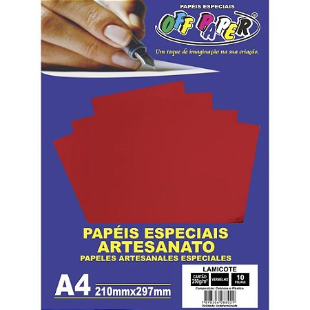 Papel Laminado Lamicote A4 250G Vermelho