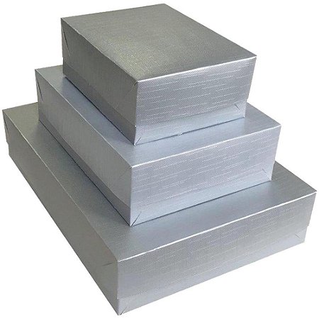 Caixa para Presente com Tampa Viena GD 25,5X35X7,5 Prata