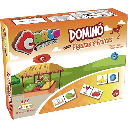 Domino FIGURAS/FRUTAS em Madeira 28PC