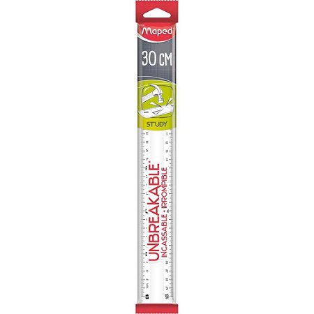 Regua de Poliestireno STUDY Unbreakable Cristal 30CM