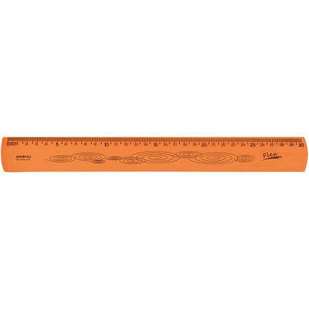 Regua Mole Neon Flexivel 30CM. Laranja