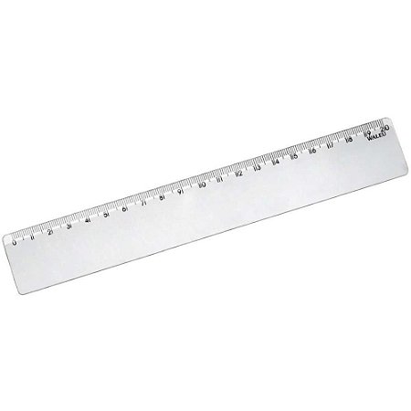 Regua Plastica Cristal 20CM.