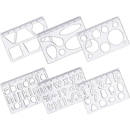 Regua Plastica KIT Desenho Cristal