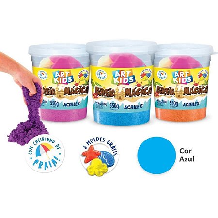 Massa Areia Areia Magica Azul 550G C/MOLD