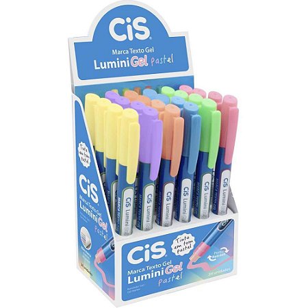 Caneta Marca Texto CIS Lumini GEL Pastel 6CORES (7909438013916)