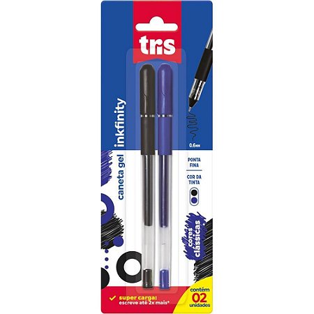 Caneta GEL TRIS INKFINITY AZUL/PRETO