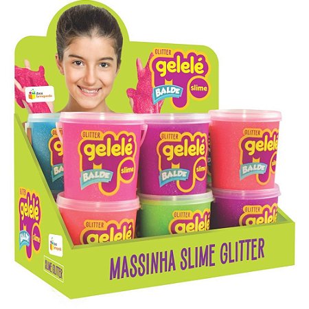 Slime Gelelé Slime Balde Glitter