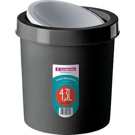 Lixeira Basculante 4,3L Preta