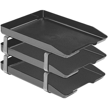 Caixa Correspondencia Tripla Acrilica Classic Preto