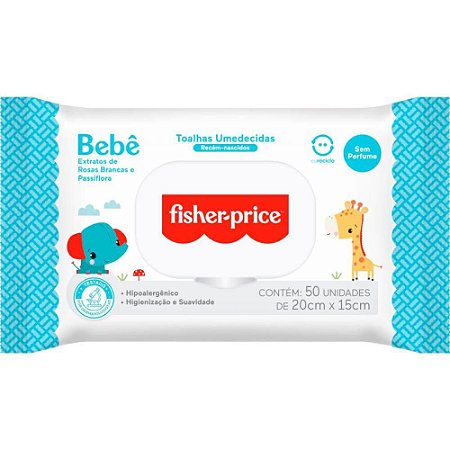 Toalhas Umedecidas FISHER-PRICE S/PERFUME 50FLS.