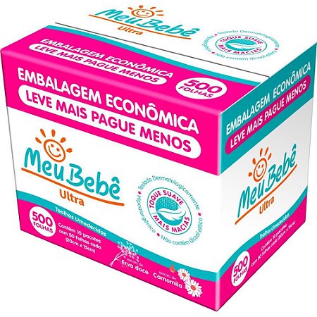 Toalhas Umedecidas Meu Bebe ULTRA 500FLS. - Hygieline