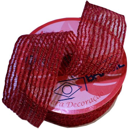 Fita ARAMADA de Juta 38MMX10M Vermelho
