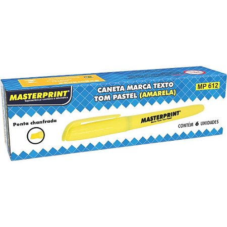 Caneta Marca Texto MP 612 Pastel Amarela