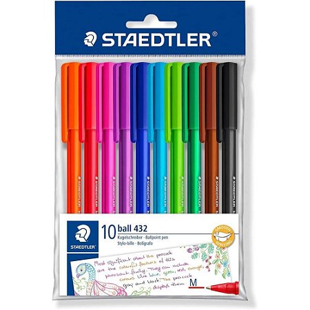 Caneta Esferografica Triangular 432 10 Cores
