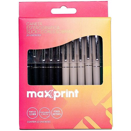 Caneta Esferografica SLICK Retratil Cores Sobrias