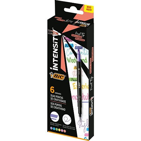 Caneta com Ponta Porosa Intensity 2 Pontas Sort.pastel