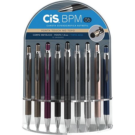 Caneta Retratil CIS Touch BPM-06 1.0MM AZ (S)